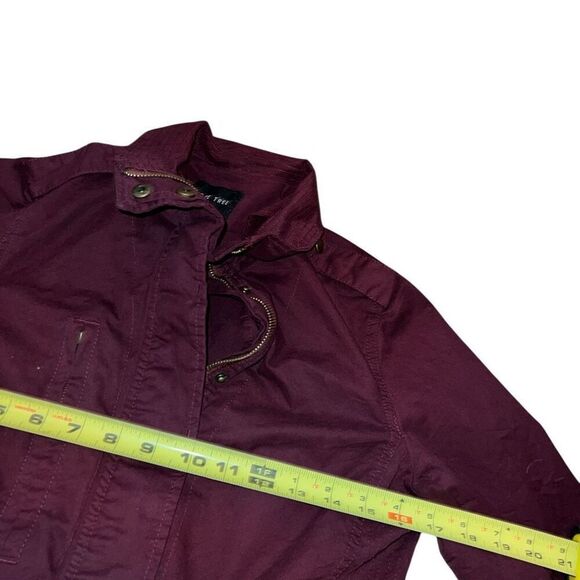 LOVE TREE Burgundy Full Zip Utility Jacket Size S - Picture 5 of 8